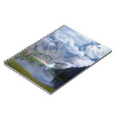 Mountain Lake Wasserfall digitale Kunst 3D Illustr Notizblock (Linke Seite)