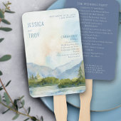 Mountain Lake Watercolor Dusty Blue Program Fächer