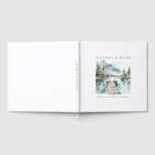 Mountain Lake Watercolor Forest Wedding Trees Gästebuch (Voll)