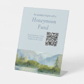 Mountain Lake Watercolor Hochzeitsfonds Sockelschild (Vorderseite)