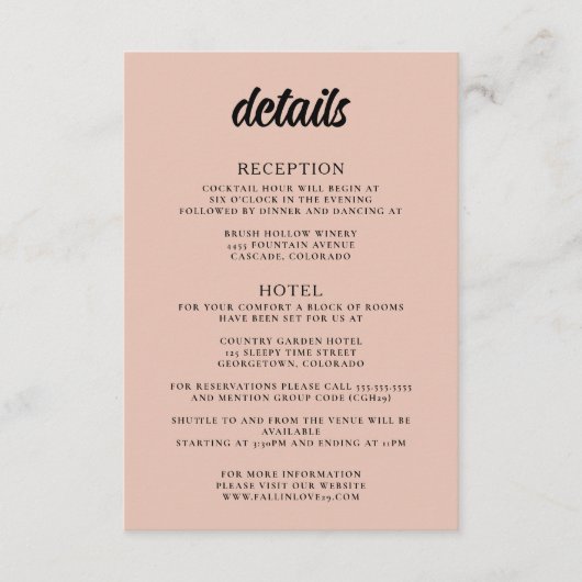 Mountain Lake Wedding Begleitkarte (Vorderseite)