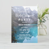 Mountain Lake Wedding Brautparty Einladung (Stehend Vorderseite)