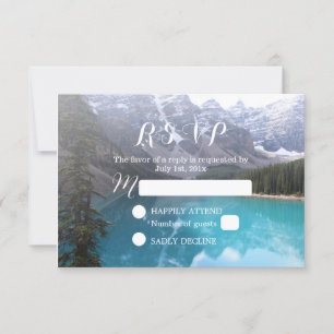 Mountain Lake Wedding Elegante UAWG RSVP Karte