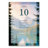 Mountain Lake Wedding Guest List Card Tischnummer (Rückseite)