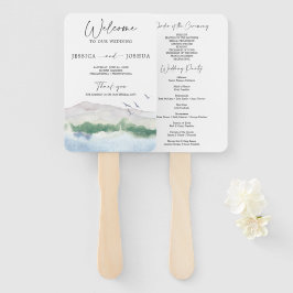 Mountain Lake Wedding Program Fan Fächer
