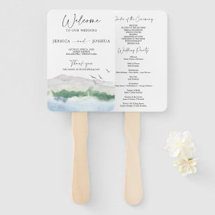 Mountain Lake Wedding Program Fan Fächer