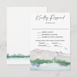 Mountain Lake Wedding RSVP Card Einladung