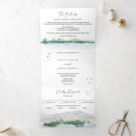 Mountain Lake Wedding Tri-Fold Einladungen UAWG