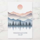 Mountain Lake Wedding Weinetikett (Einzelnes Label)