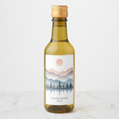 Mountain Lake Wedding Weinetikett (Vorderseite)