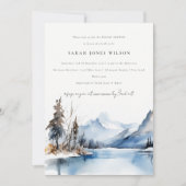 Mountain Lake Winter Snow Landschaft Brautparty Einladung (Vorderseite)