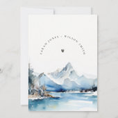 Mountain Lake Winter Snow Landschaft Brautparty Einladung (Rückseite)