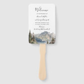 Mountain lakeside forest wedding program fan fächer (Vorderseite)