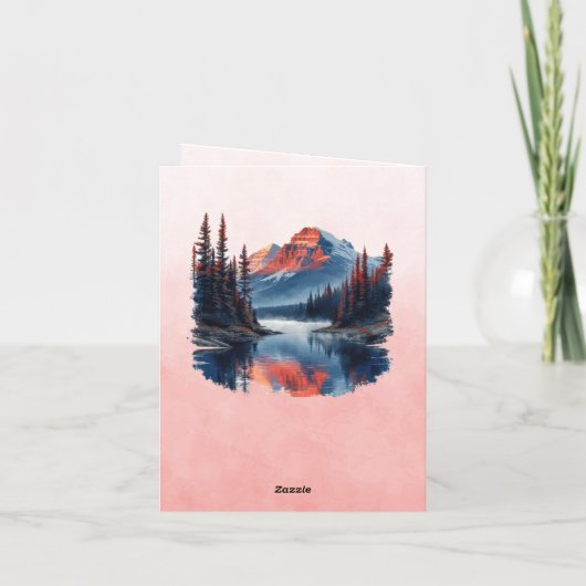 Mountain Landscape Bible Verse Coral Note Card (Rückseite)