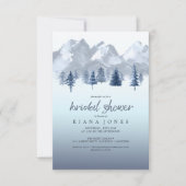 Mountain Landscape Brautparty Blue ID787 Einladung (Vorderseite)