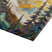 Mountain Landscape Glass Cutting Board Schneidebrett (Ecke)