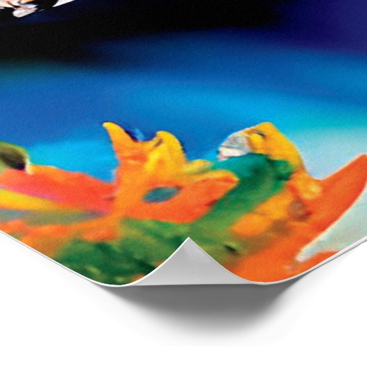 Mountain Landscape Illustration Poster (Ecke)