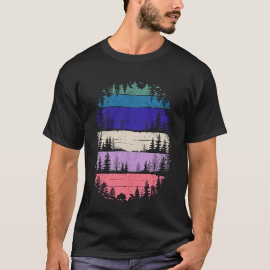 Mountain Landscape Reflection Forest Trees Outdoor T-Shirt (Vorderseite)