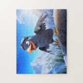 Mountain Launch Raven With Ski Goggles In Winter T Puzzle (Vertikal)