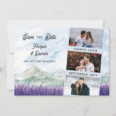 Mountain Lavender 4 Foto Wedding Save The Date (Vorderseite)