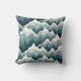 Mountain Layers Pattern – Minimal Landscape Depth  Kissen
