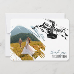 Mountain Liebe Dusty Blue Wedding Dankeskarte