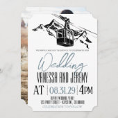 Mountain Liebe Dusty Blue Wedding Einladung (Vorne/Hinten)