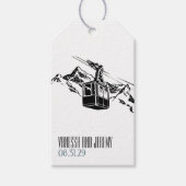 Mountain Liebe Dusty Blue Wedding Geschenkanhänger (Vorderseite)