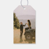 Mountain Liebe Dusty Blue Wedding Geschenkanhänger (Rückseite)