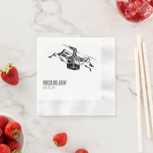 Mountain Liebe Dusty Blue Wedding Serviette (Beispiel)