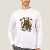 Mountain Life, Fewer People More Trees Coffee Bear Tri-Blend Shirt (Vorderseite)