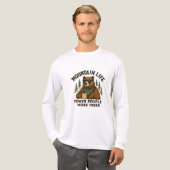 Mountain Life, Fewer People More Trees Coffee Bear Tri-Blend Shirt (Vorderseite komplett)