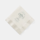 Mountain Line Art Emerald Wedding Serviette (Ecke)