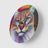 Mountain Lion Art Runde Wanduhr (Winkel)