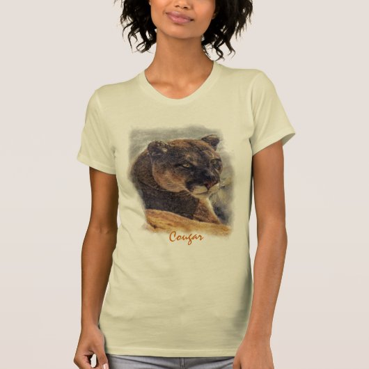 Mountain Lion, Big Cat Cougar Portrait auf TShirt (Vorderseite)