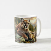 Mountain Lion Big Cat Kaffee Tasse (VorderseiteRechts)