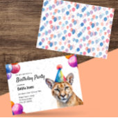Mountain Lion Cougar Puma Animal Birthday Party Einladung