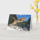Mountain Lion Grußkarte Karte (Gelbe Blume)