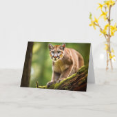 Mountain Lion Grußkarte Karte (Gelbe Blume)