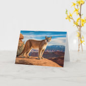 Mountain Lion Grußkarte Karte (Gelbe Blume)