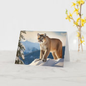 Mountain Lion Grußkarte Karte (Gelbe Blume)
