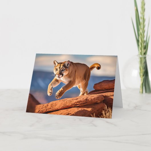 Mountain Lion Grußkarte Karte (Vorderseite)