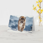 Mountain Lion Grußkarte Karte (Gelbe Blume)