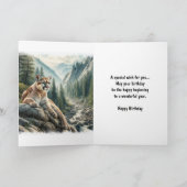 Mountain Lion Lying on Cliff Men's Birthday Card Karte (Innenseite)
