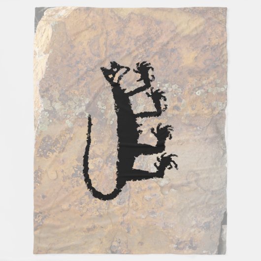 Mountain Lion Petroglyph Fleecedecke (Vorderseite)