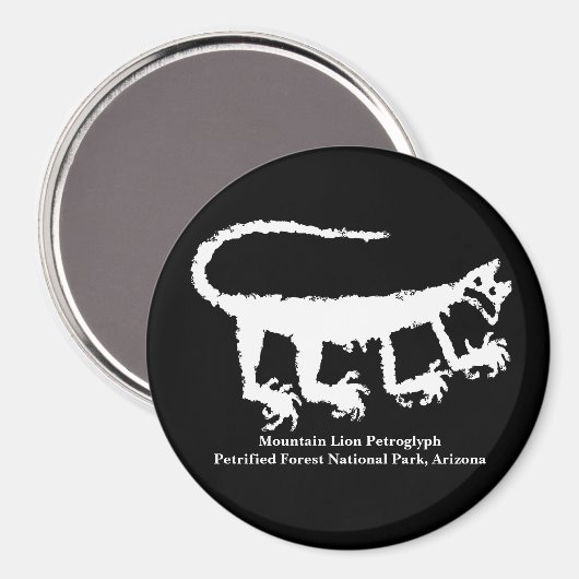 Mountain Lion Petroglyph Magnet (Vorderseite/Rückseite)