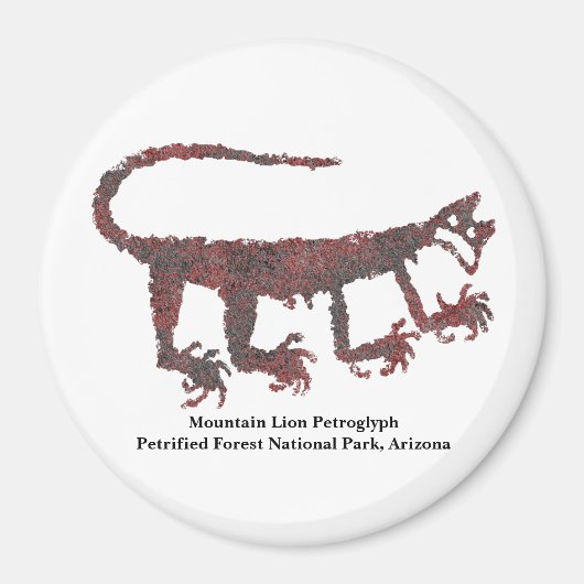 Mountain Lion Petroglyph Magnet (Vorne)