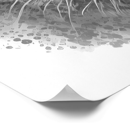 Mountain Lion Puma Big Cat Schwarz-weiß Poster (Ecke)