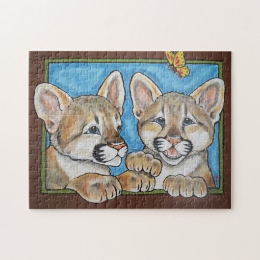 Mountain Lion Puma Cub Niedlich Jigsaw Puzzle (Horizontal)