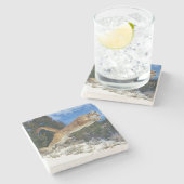 Mountain Lion Stone Untersetzer (Seitenansicht)